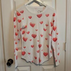 Chaser | Thermal Heart Patterned Shirt - White and Red